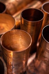 close up of copper pipes and tubes