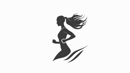 World Running Day, a young female runner with a good figure is running.