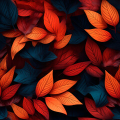 Autumn leaves background. Seamless texture