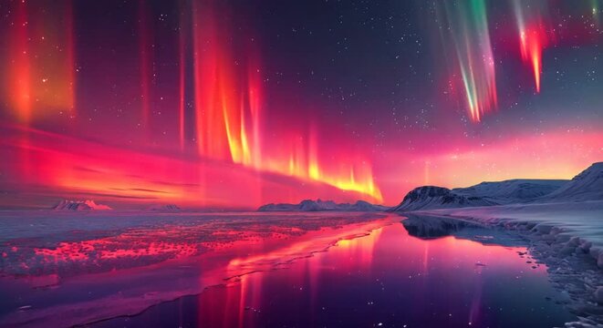 A spectacular display of northern lights made entirely of swirling candy colors, beautiful