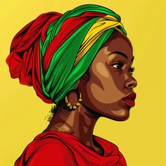 Illustration of a confident African woman for cultural representation and fashion