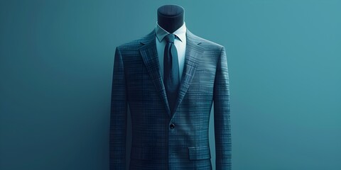 Professional Attire of Authority A Suit Character Showcasing Formal Business Wear with Copyspace
