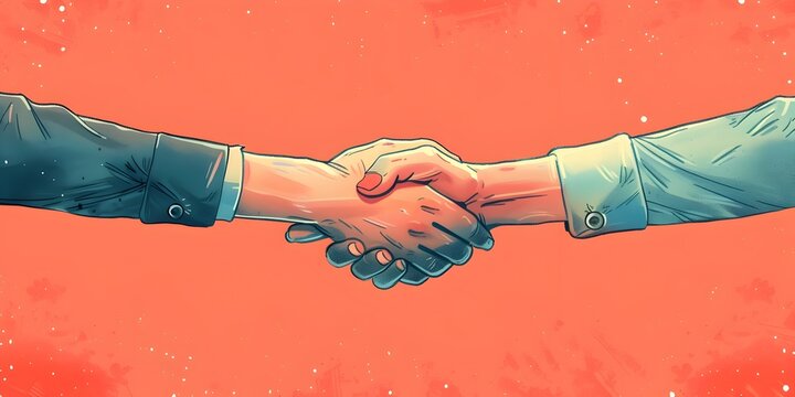 Successful Business Partners Sealing the Deal with Firm Handshake After Fruitful Negotiations