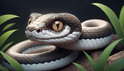 Fototapeta premium cartoon snake illustration 