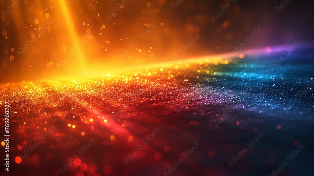 Poster colorful light bokeh on a dark background