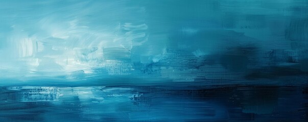 Abstract blue brush strokes painting