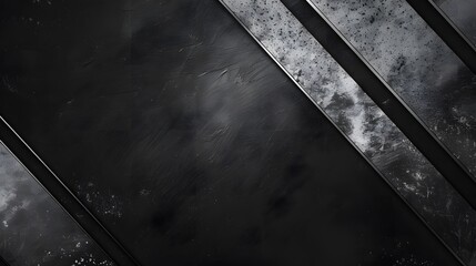 Silvered grunge diagonal streaks against black backdrop, metallic lines pattern