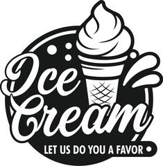 Vintage Ice Cream Vector Sign