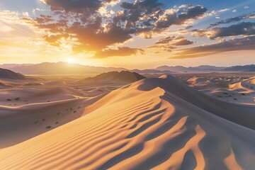 the sun is setting over the sand dunes - Powered by Adobe