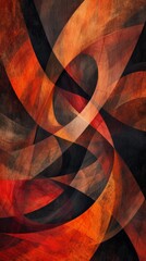 Obraz premium Abstract red and black swirling shapes