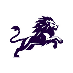 Running lion logo. vector Lion logo illustration
