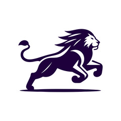 Running lion logo. vector Lion logo illustration