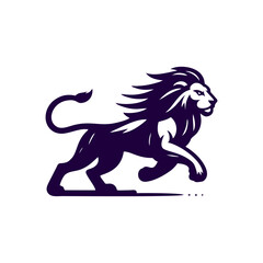 Running lion logo. vector Lion logo illustration
