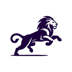 Running lion logo. vector Lion logo illustration