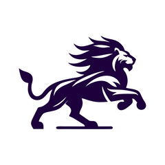 Running lion logo. vector Lion logo illustration