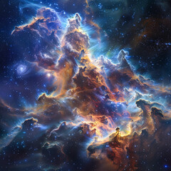 Space Photography.  Generated Image.  A digital rendering of beautiful space photography showing the wonder and infinity of outer space. - obrazy, fototapety, plakaty