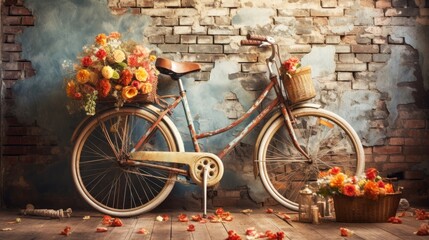 Bicycle With a Basket of Flowers