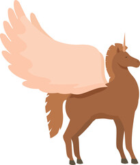 Creature airborn icon cartoon vector. Pegasus unicorn. Myth blazon animal