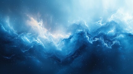 Abstract blue nebula background - obrazy, fototapety, plakaty