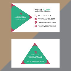 Elegant luxury modern professional business card template and triangle shape highlighted in a card.