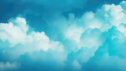 Cyan Atmospheric background of smoke and clouds. Spooky cloudscape with ethereal swirls