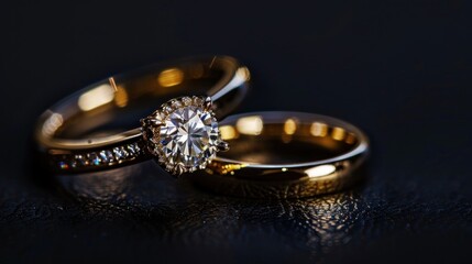 Beautiful gold wedding ring background with and stars
