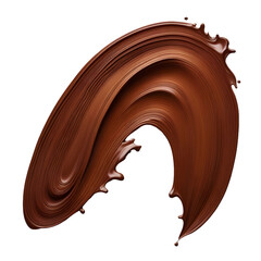 Mancha curva de chocolate. Textura de chocolate em movimento.