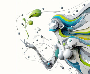 woman holding green leaf