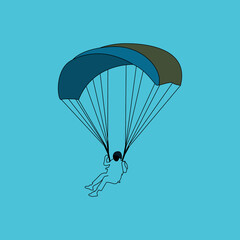 Vector graphic of Skydiver illustration, parachuting silhouette vector illustration. This vector is perfect for banners, backgrounds, templates, stickers, t-shirt designs etc.