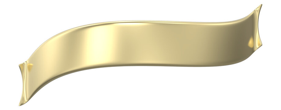Golden ribbon banner 3d render