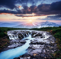 The picturesque landscapes of forests and mountains  Iceland