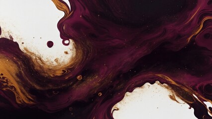 Maroon and Golden sparkling abstract background luxury black smoke acrylic paint background