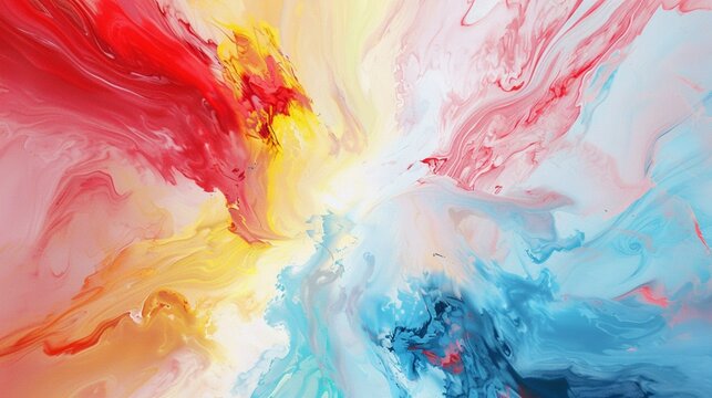 A captivating arrangement of red, yellow, blue, pink, and white tones creating an energetic and expressive background.