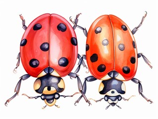 Two ladybugs are shown side by side