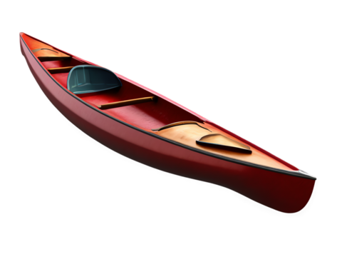 red kayak canoe isolated