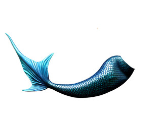blue mermaid tail isolated - obrazy, fototapety, plakaty