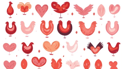 Fotobehang Chicken hearts internal organs of poultry vector Il © iclute