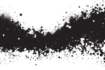 Abstract Monochrome Texture Grungy Black and White Pattern with cracks, scuffs, chips, stains, ink spots, lines and Texture Elements for Dark Design Background