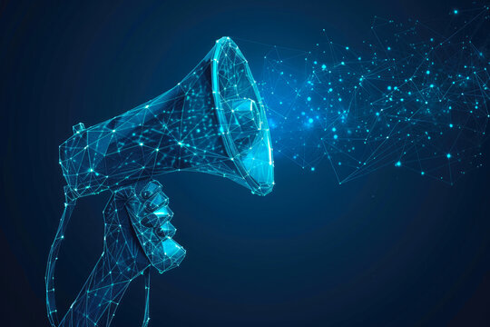 Business Communication Strategy with Polygonal Megaphone