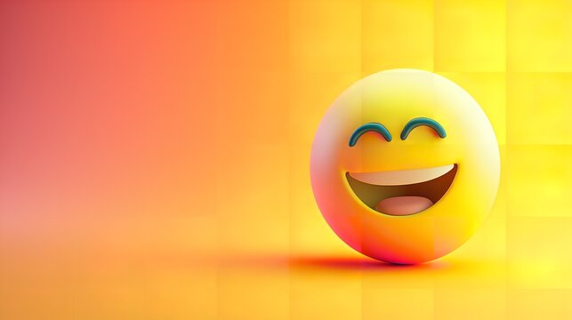 Smile Happy Laugh Emoji Emoticon with Colorful Background