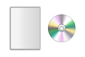 Blank CD and CD case mock up set. Clipping path included for easy selection. cd dvd cover album design template mockup isolated on white background. 3d rendering.