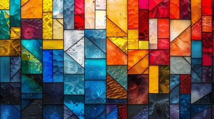Vibrant Multicolored Glass Wall - 769794395