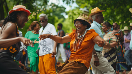 Juneteenth Freedom Day Celebration dance. African American people black lives matter. Juneteenth and african liberation day. 