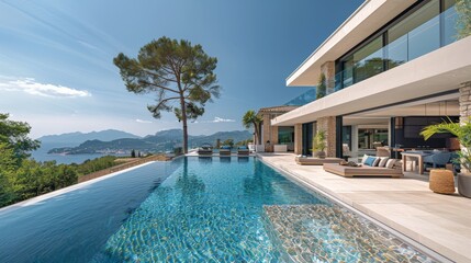 Large Swimming Pool in Front of House