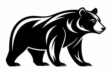 Bear mascot logo silhouette on white background