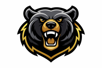 Bear mascot logo silhouette on white background