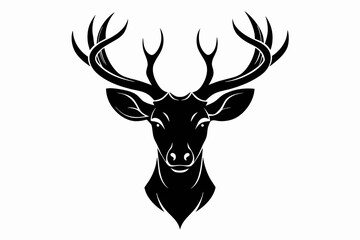 Deer head silhouette white background
