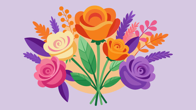  The image captures a beautiful bouquet of vibrant flowers each chosen for their unique healing properties. Roses for selflove lavender for