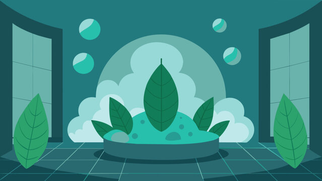  A steam room is filled with the heady smells of eucalyptus and peppermint known for their healing properties in promoting respiratory health and