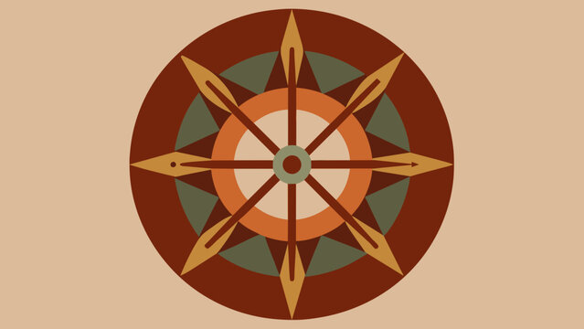  A detailed image of a medicine wheel painted on a canvas with intricate geometric patterns in earthy tones. The wheel symbolizes the cyclical